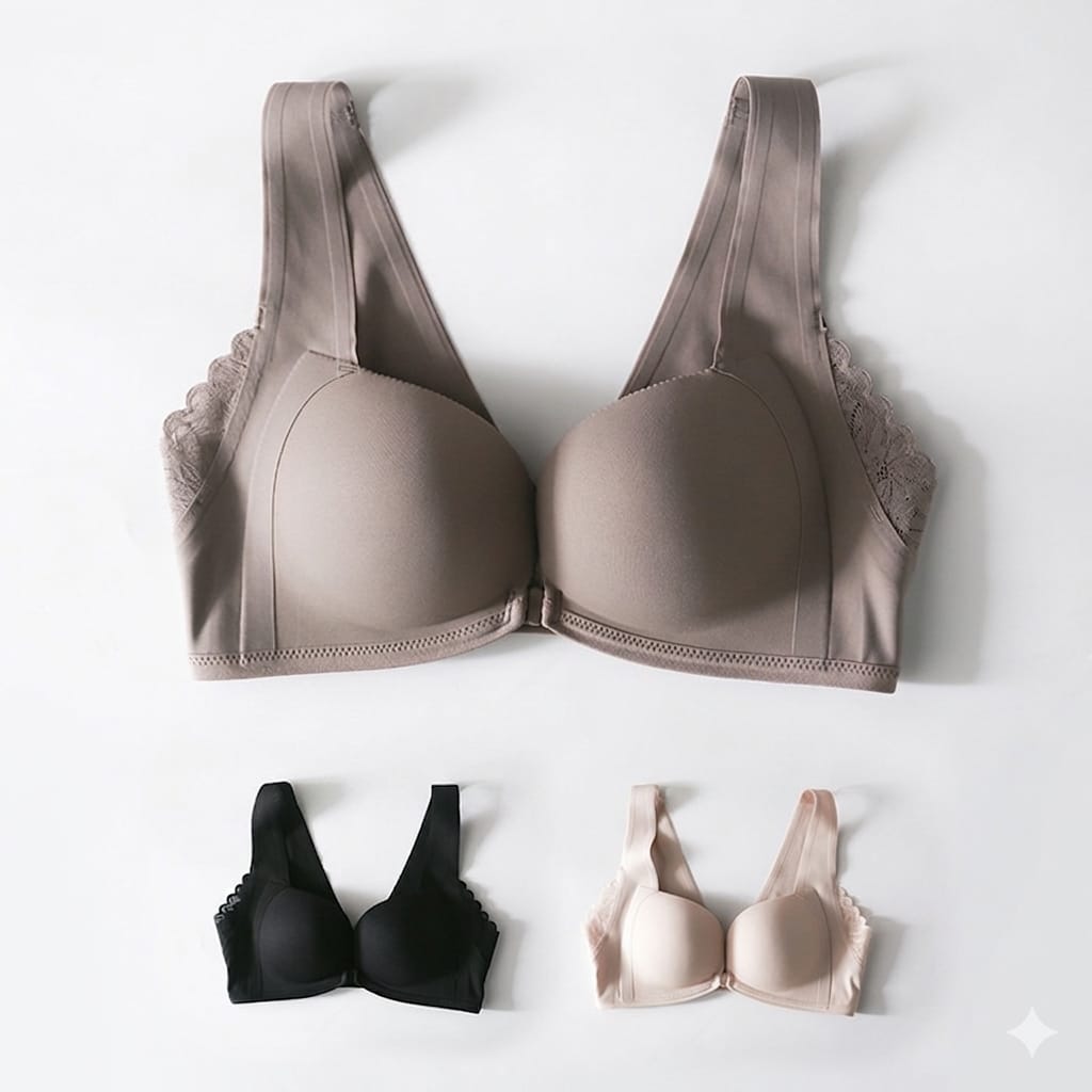 B-7 | Seamless Lace-Trim Wireless Bra