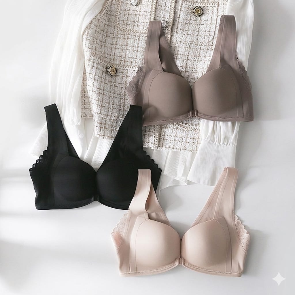 B-7 | Seamless Lace-Trim Wireless Bra