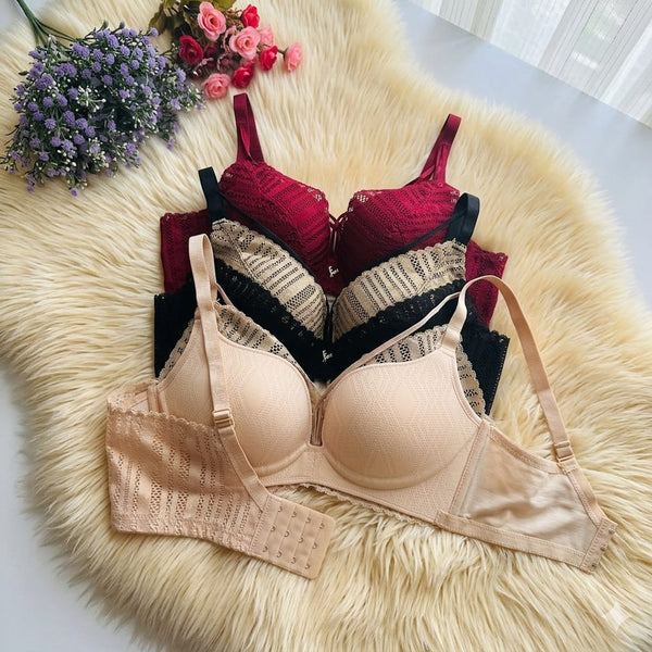Lace Bra – Red, Maroon, Black & Nude