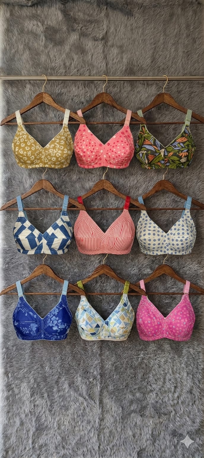 Printed Cotton Bra – Floral, Geometric & Tropical Prints