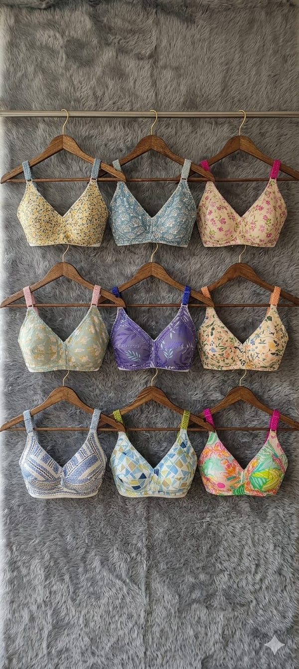 Printed Cotton Bra – Floral, Geometric & Tropical Prints
