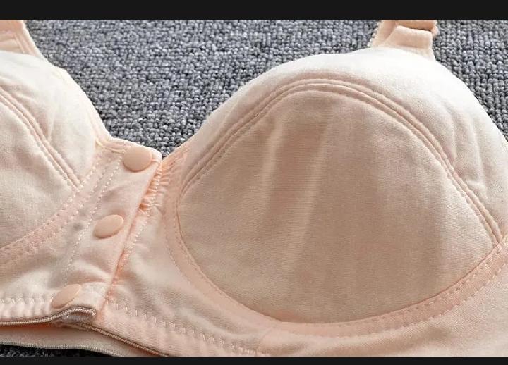 Front Open Button Bra – Wire-Free Cotton | Nude & Beige