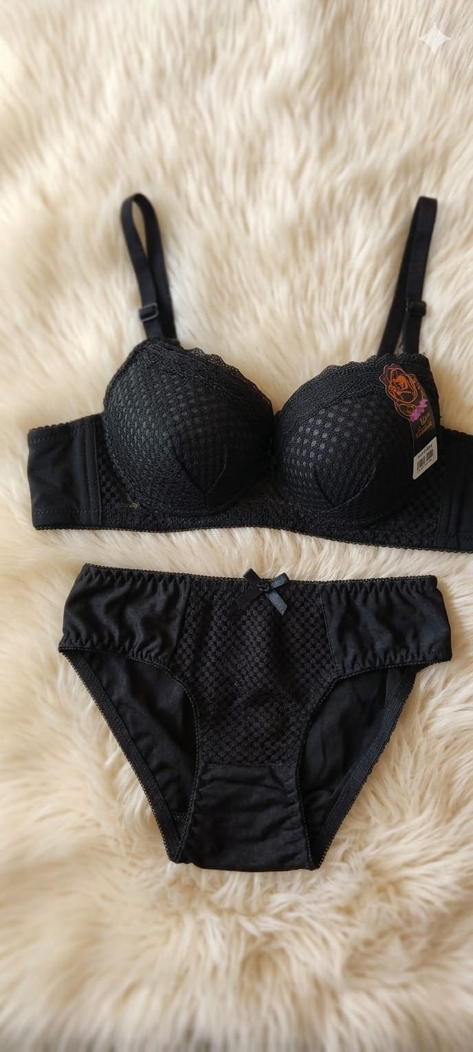 Lace Lingerie Set – Bra & Panty | Nude, Maroon & Black
