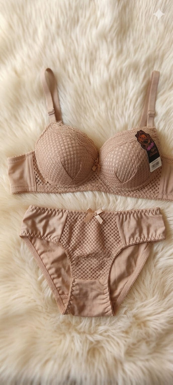 Lace Lingerie Set – Bra & Panty | Nude, Maroon & Black