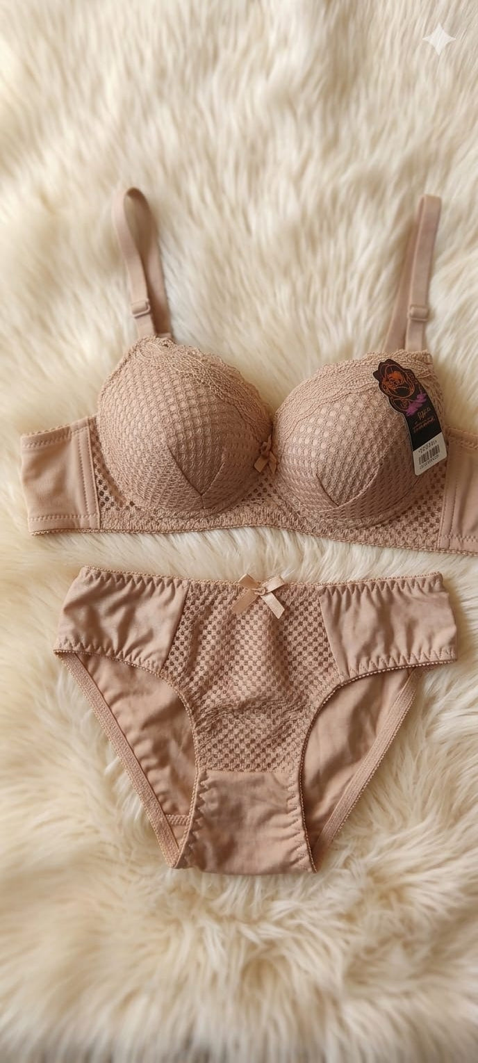 Lace Lingerie Set – Bra & Panty | Nude, Maroon & Black
